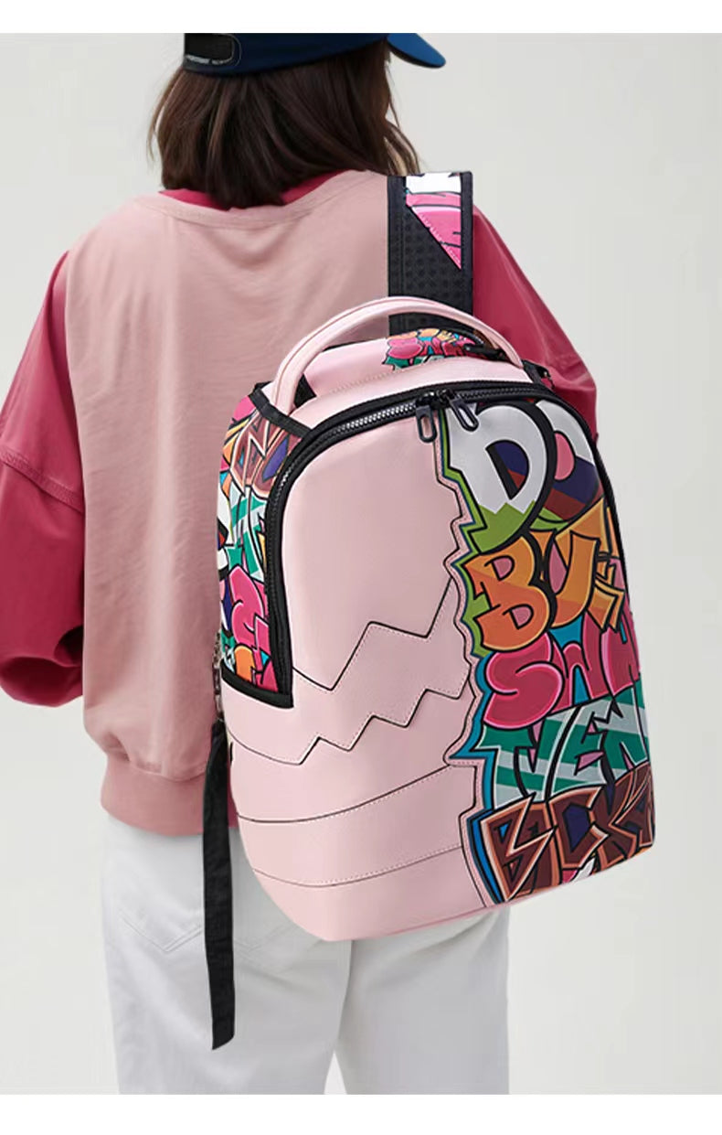 “Ririlove Selection” waterproof,light weight,breathable,large-capacity,unique graffiti design backpack