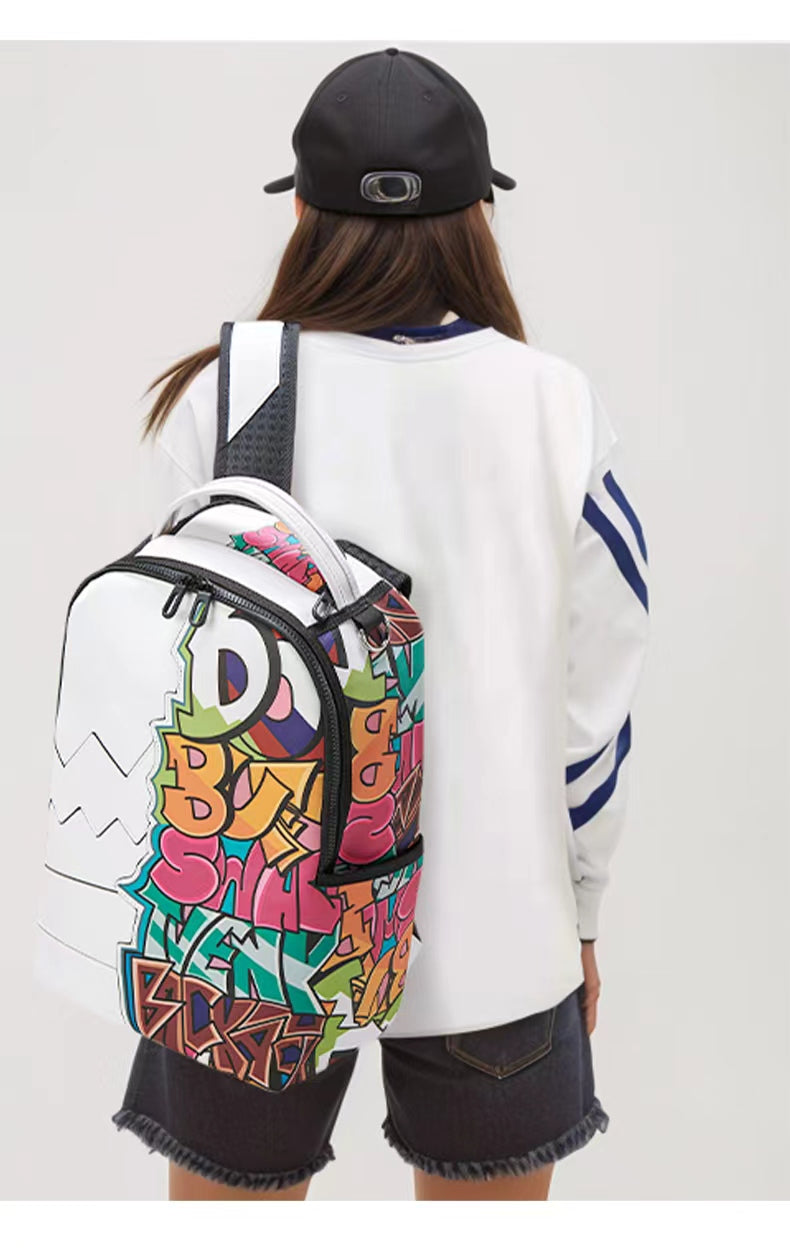 “Ririlove Selection” waterproof,light weight,breathable,large-capacity,unique graffiti design backpack