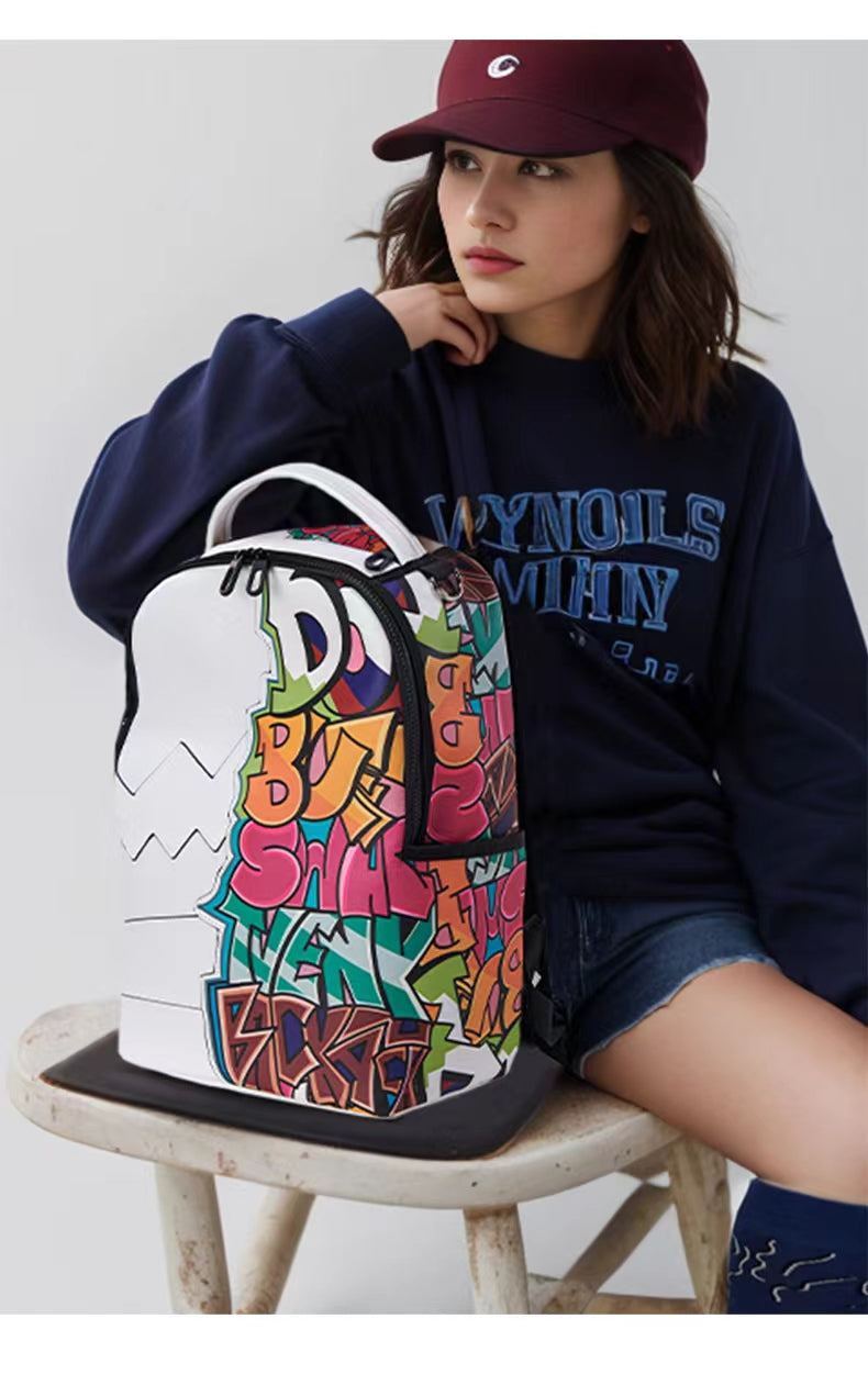 “Ririlove Selection” waterproof,light weight,breathable,large-capacity,unique graffiti design backpack